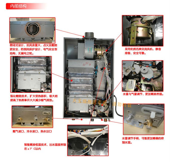 火王双强王x3燃气热水器 天然气强排 熄火保护 节能 10升/8升